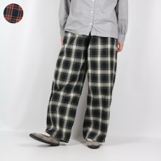 画像1: NARU 高密度ギャバチェックノッポパンツ　2色 (1)