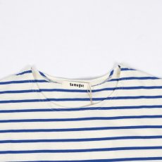 画像28: tumugu スープレコットン ボーダー天竺 裾ラウンド 半袖ロングT 2色 (28)