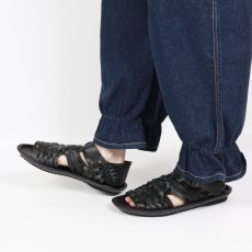 画像9: pot and tea　デニム裾ゴムパンツ 紺 (9)