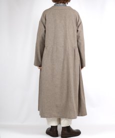 画像5: bluewillow コットン平織り無地起毛ショールカラーコートワンピース 2色 (5)