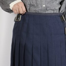 画像24: O'NEIL OF DUBLIN　IRISH LINEN PATCHWORK LOW WAIST PLEATS WRAP SKIRT LENGTH 80cm (WITH PIN)　2色 (24)