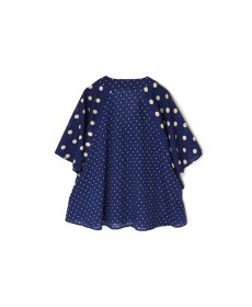 画像27: SOIL  VOILE DOT PRINT(PATCHWORK) V-NECK FRARED SLEEVE PULLOVER  2色 (27)