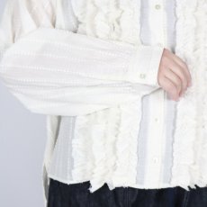 画像8: tumugu: ストライプフリンジドビーブラウス IVORY (8)