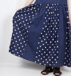 画像10: SOIL  80s COTTON VOILE DOT PRINT(PATCHWORK) BOAT NECK DRESS  (10)