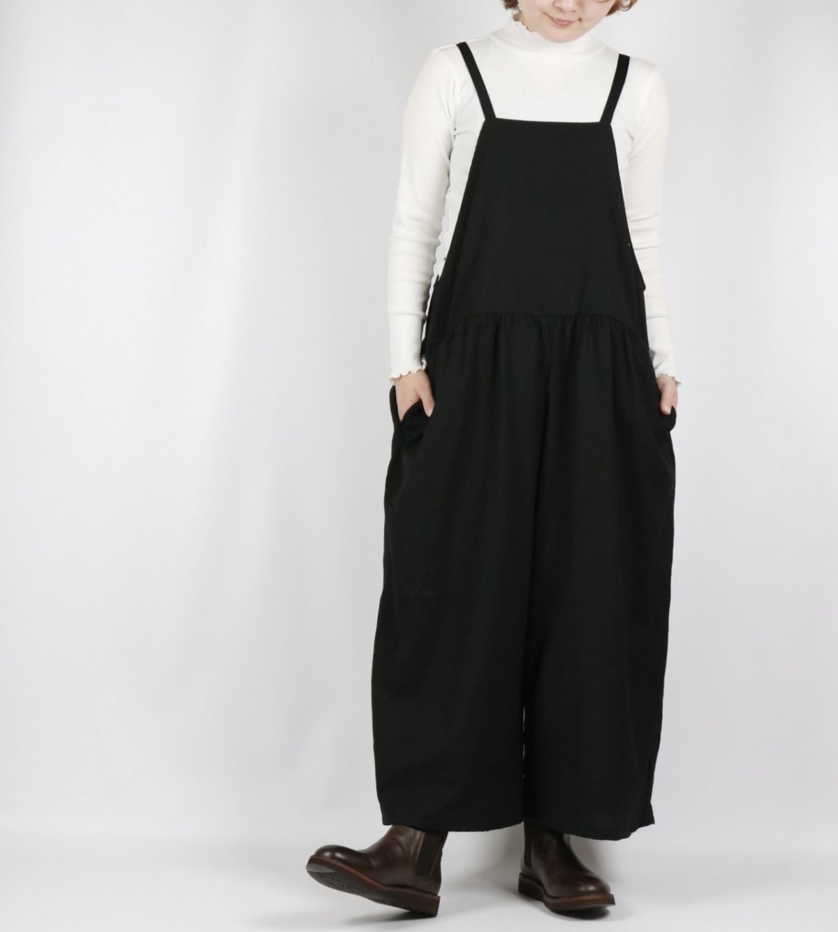 画像2: Gauze#  TRAVAILサロペット　BLACK  (2)