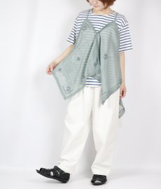 画像2: tumugu; 　カディコットンクロスステッチ刺繍キャミソール　2色 (2)