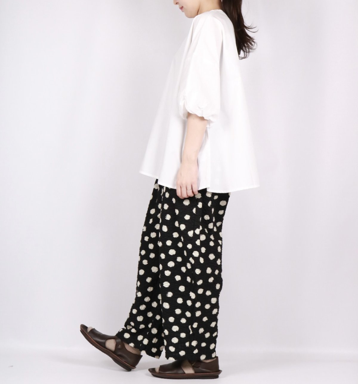 画像24:  NARU エッセンシャルブロード バルーンスリーブシャツ　3色 (24)