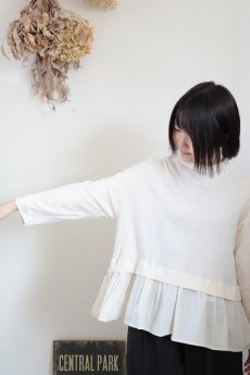 画像5: NARU コットンムラ糸天竺×ブロード　裾切替カットソー　3色 (5)