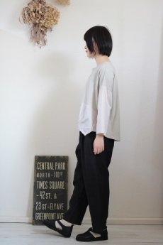 画像8: NARU ムラ糸リサイクル天竺×ボイルガーゼ袖・裾切替ワイドプルオーバー 2色 (8)