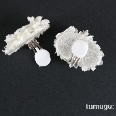 画像1: tumugu;×アトリエ染花  コットンサテンイヤリング