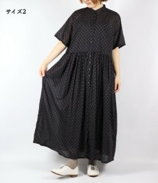 画像11: SOIL COTTON VOILE DOT PRINT BANDED COLLAR DRESS　2色2サイズ (11)