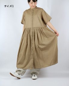 画像15: SOIL COTTON VOILE DOT PRINT BANDED COLLAR DRESS　2色2サイズ (15)
