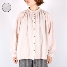 画像1: tukuroi 製品染め ジャガード ギャザーシャツ 2色 (1)