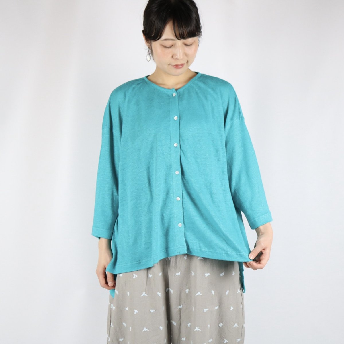 画像18: 30%OFF  SALE!  nachukara リネン天竺前後差カーディガン　5色 (18)