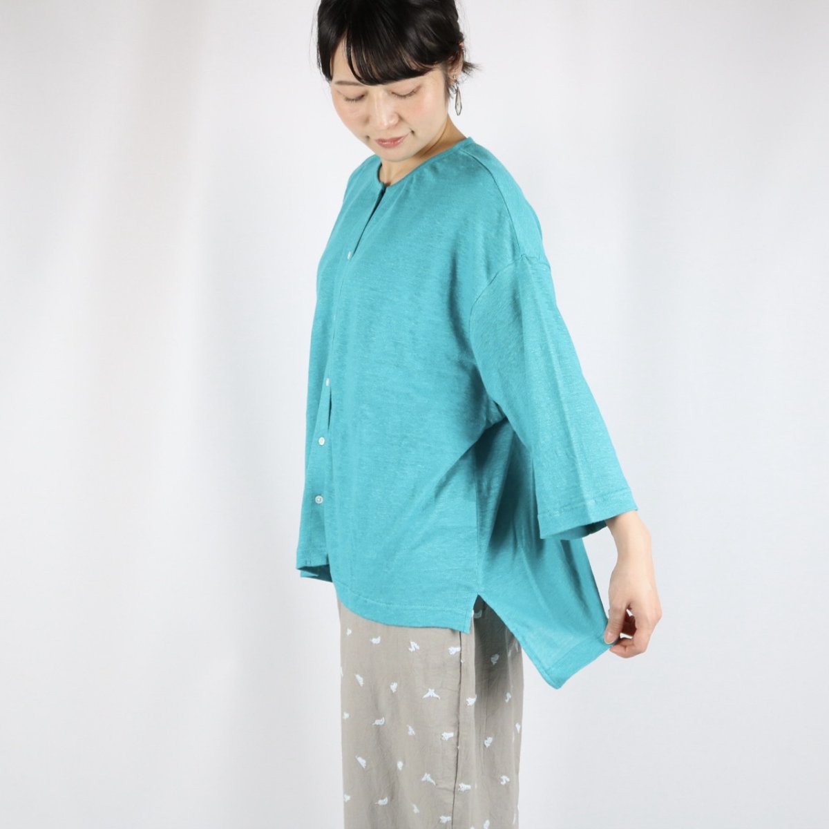 画像20: 30%OFF  SALE!  nachukara リネン天竺前後差カーディガン　5色 (20)