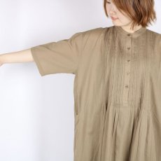 画像6: SOIL COTTON VOILE BANDED COLLAR S/SL PINTUCK DRESS 2色 2サイズ (6)