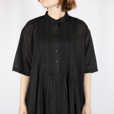 画像21: SOIL COTTON VOILE BANDED COLLAR S/SL PINTUCK DRESS 2色 2サイズ (21)