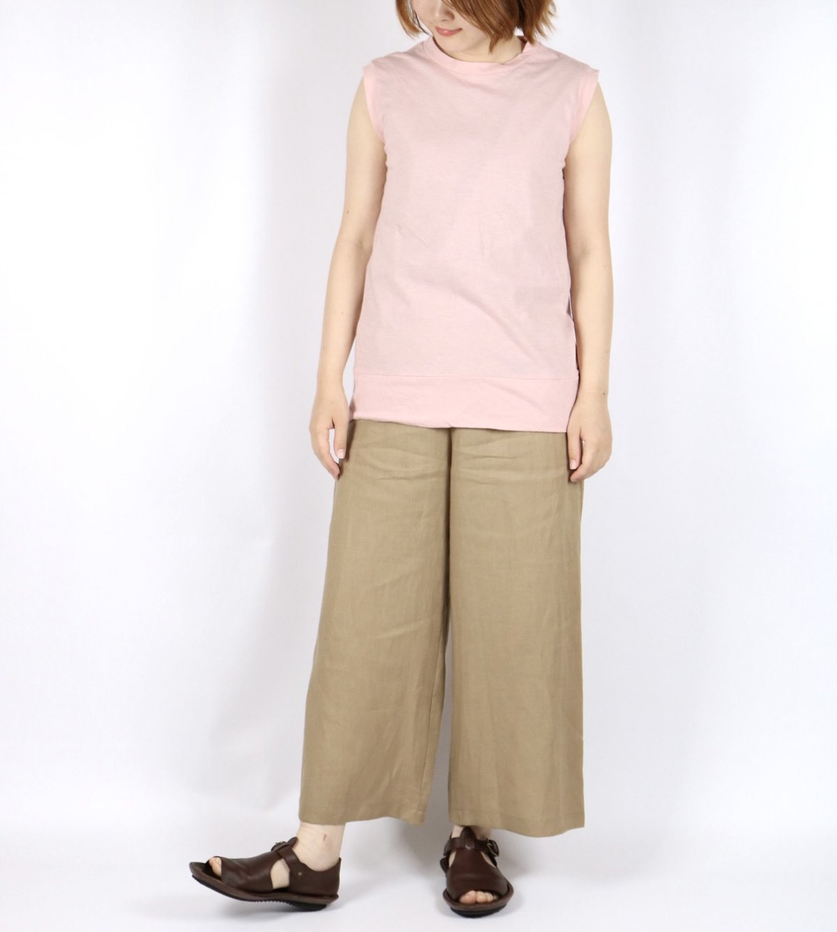 画像10: tumugu フェザリーコットンクルーネックタンクトップ 5色 (10)