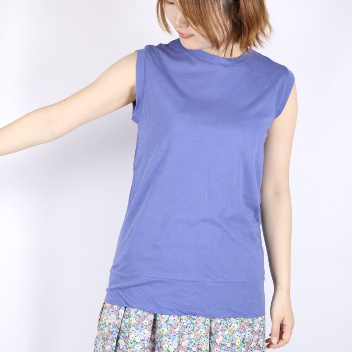 画像14: tumugu フェザリーコットンクルーネックタンクトップ 5色 (14)