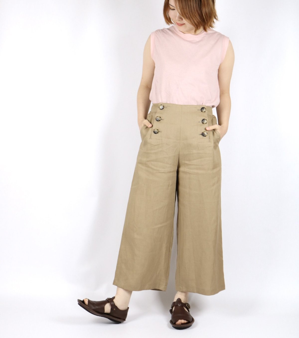 画像9:  30%OFF SALE!  Vent d'ouest   フレンチリネン マリンパンツ   3色 (9)