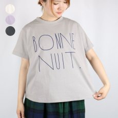 画像1: tumugu ラフィ天竺　プリントTシャツ（BONNE NUIT)  4色 (1)