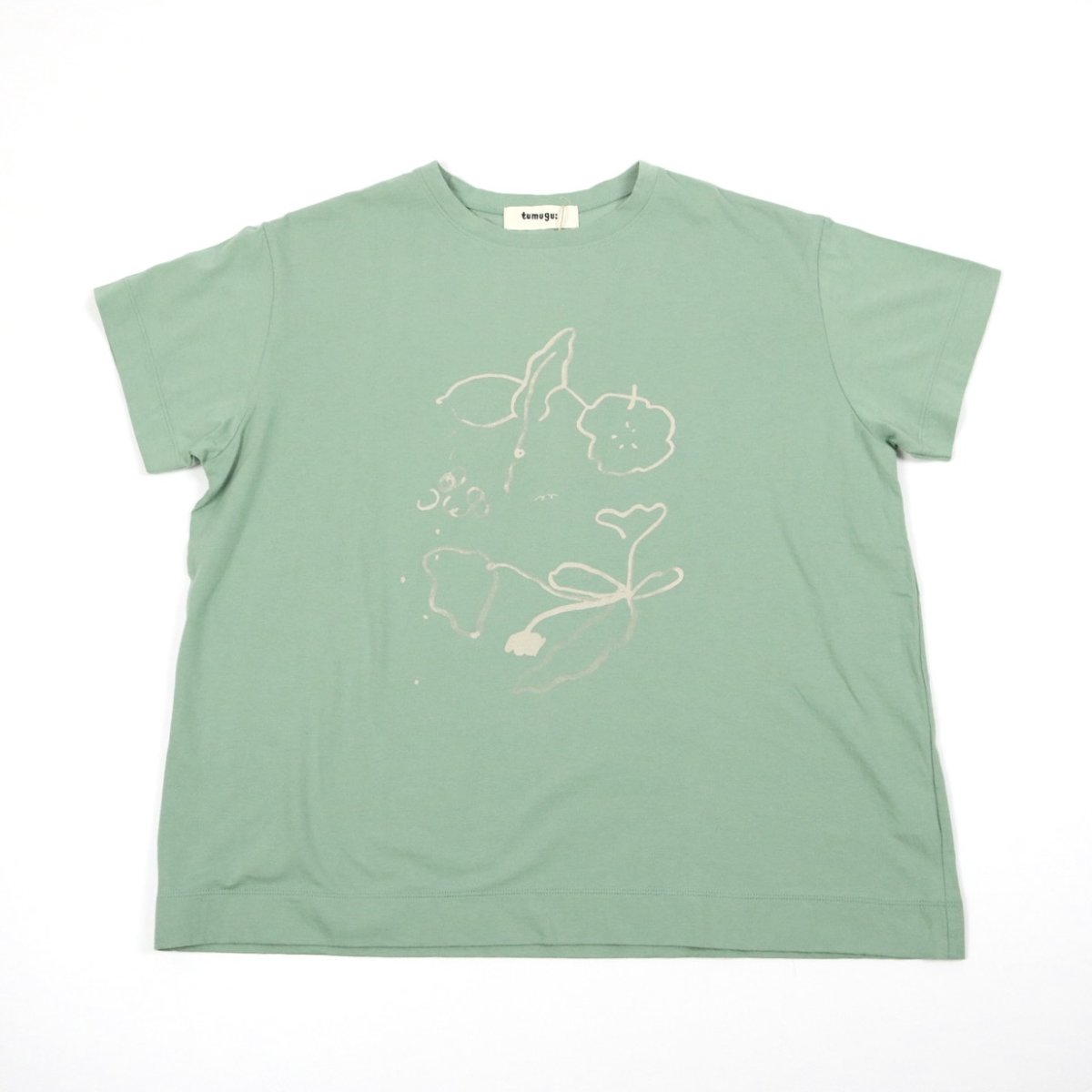 画像30: 30%OFF SALE!   tumugu  ハイゲージ天竺　イラストTシャツ(ゆりなさんフラワー柄)  3色 (30)