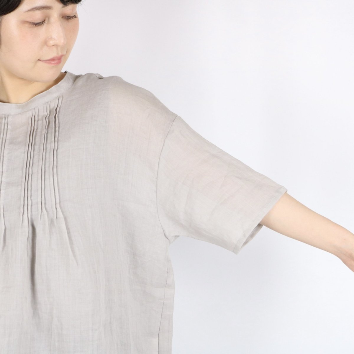 画像9:   30%OFF SALE!  nachukara シアーリネンバックリボンブラウス　2色 (9)