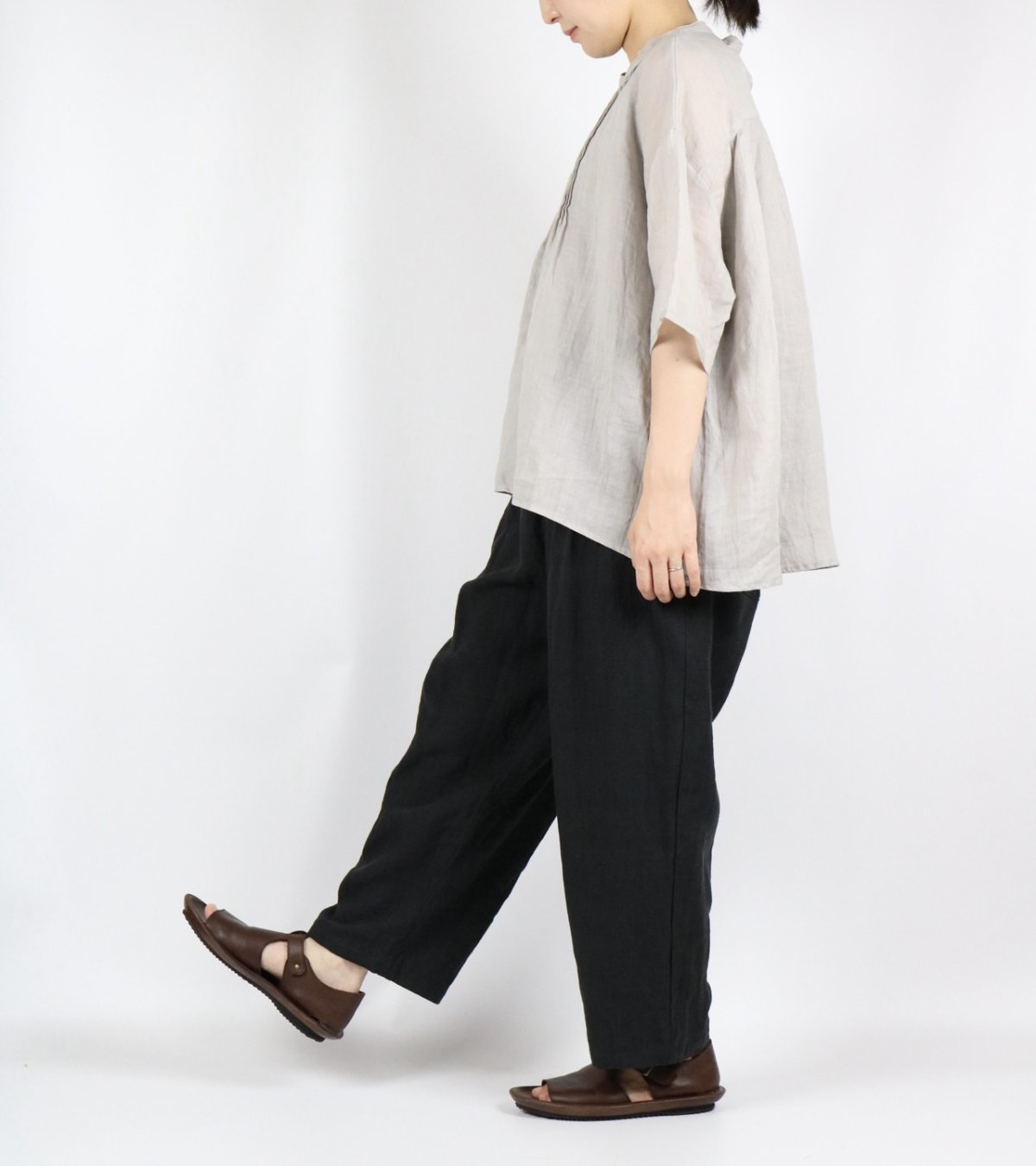 画像6:   30%OFF SALE!  nachukara シアーリネンバックリボンブラウス　2色 (6)