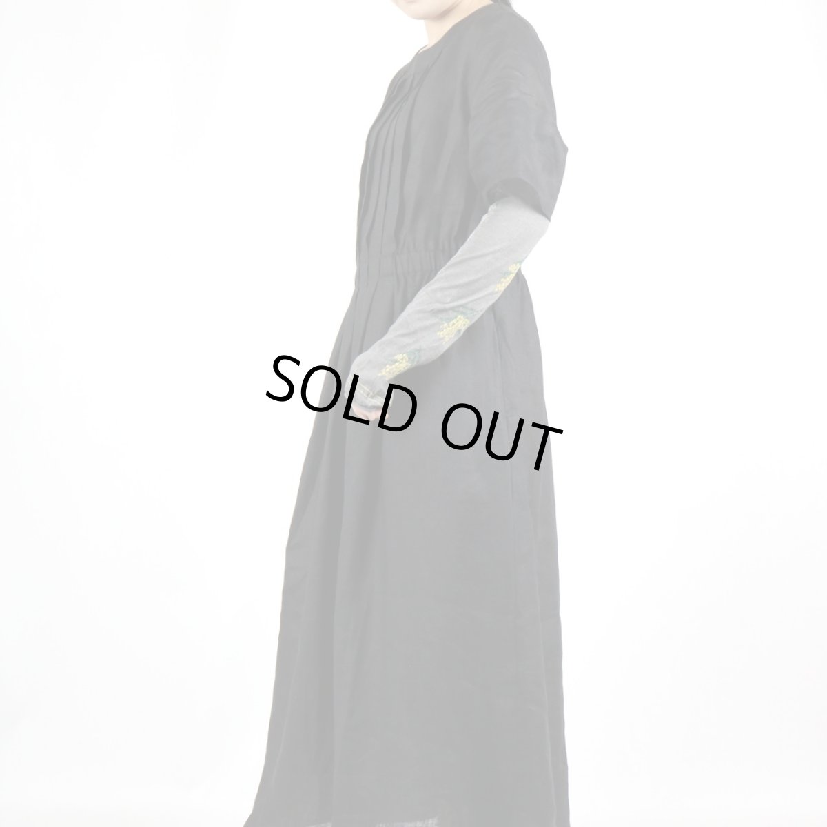 画像3: MAISON BLANCHE　ひんやり接触冷感おさんぽアームカバー　ロング丈　ミモザ　ダークグレー (3)