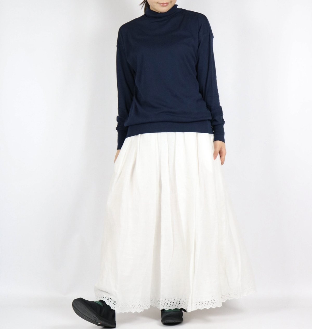 画像9: NARU ソフトフライス タートルネック ゆったりプルオーバー  7色 (9)