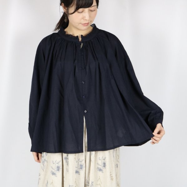 soil 60s CAMBRIC PLAIN WITH LACE NECK GATHERED SMOCK 2色