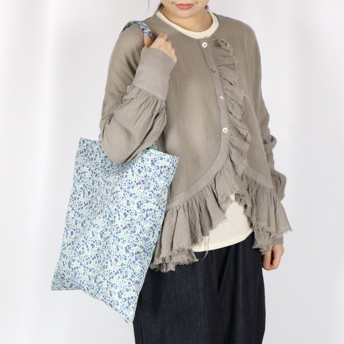 画像24: Crespi  リバティナイロンタフタ×撥水裏コーティング加工トートバッグ 6柄 (24)