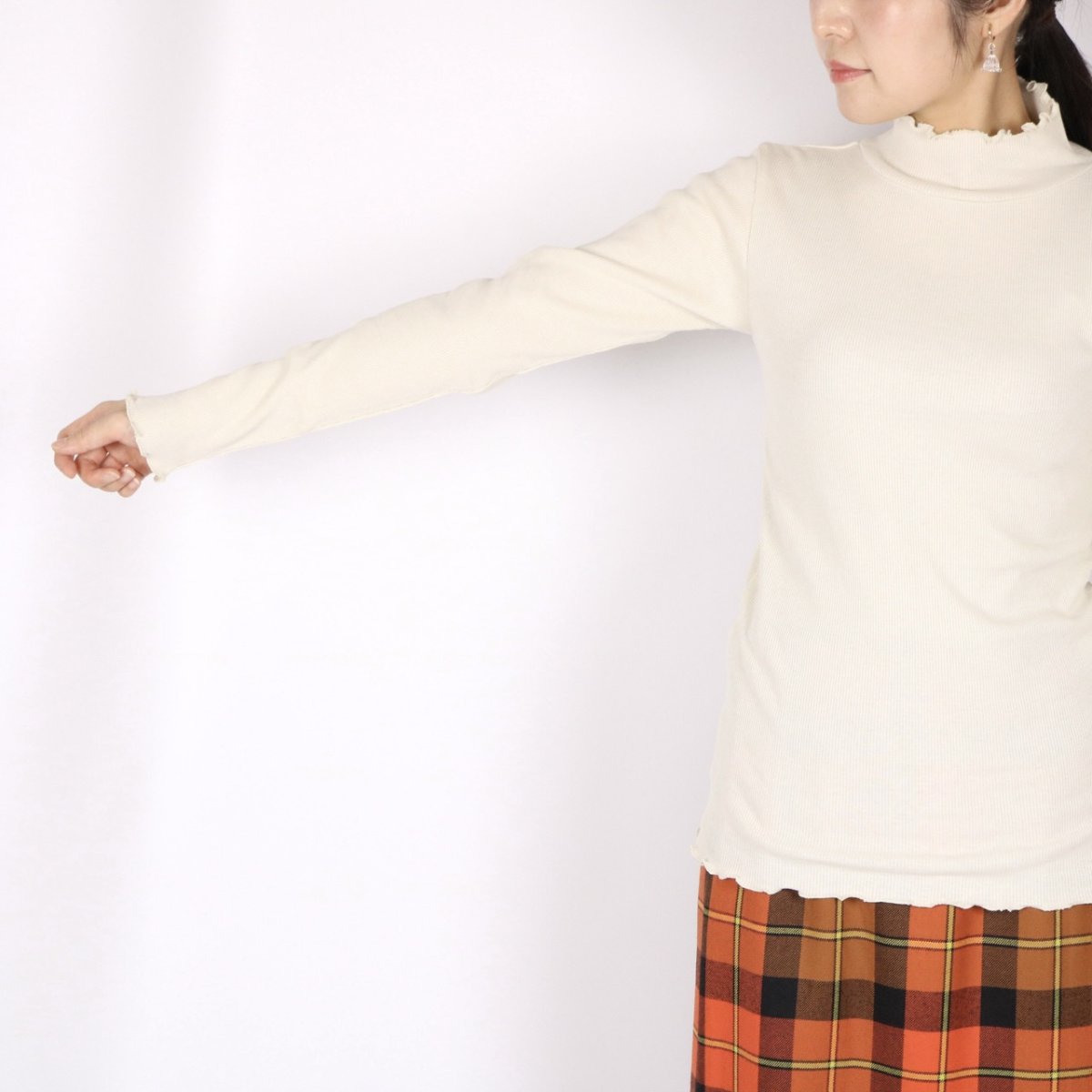 画像6: tumugu コットンノヴァテレコハイネック長袖  5色 (6)