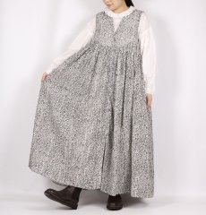 画像11: maison de soil　80'S COTTON FLOWER BLOCK PRINT V-NECK NO/SL DRESS　2色 (11)