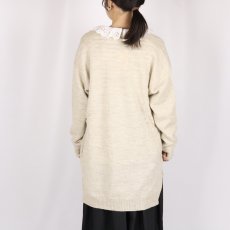 画像4: SOIL  7GG 1PLY SHETLAND WOOL/LINEN V-NECK CARDIGAN  3色 (4)