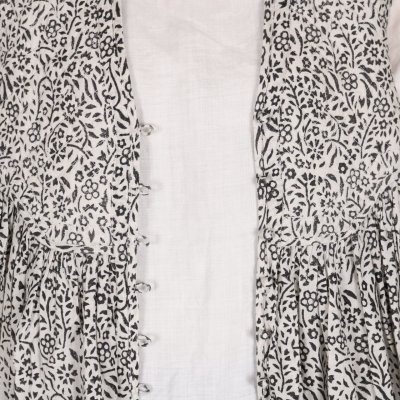 画像1: maison de soil　80'S COTTON FLOWER BLOCK PRINT V-NECK NO/SL DRESS　2色