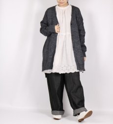 画像12: SOIL  7GG 1PLY SHETLAND WOOL/LINEN V-NECK CARDIGAN  3色 (12)