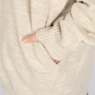 画像1: SOIL  7GG 1PLY SHETLAND WOOL/LINEN V-NECK CARDIGAN  3色