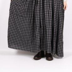 画像10: maison de soil　BOILED WOOL GINGHAM CHECK RAJASTHAN TUCK GATHERED NO/SL QUILTING DRESS (10)