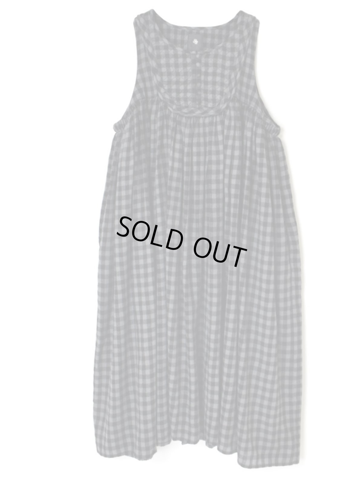 画像14: maison de soil　BOILED WOOL GINGHAM CHECK RAJASTHAN TUCK GATHERED NO/SL QUILTING DRESS (14)