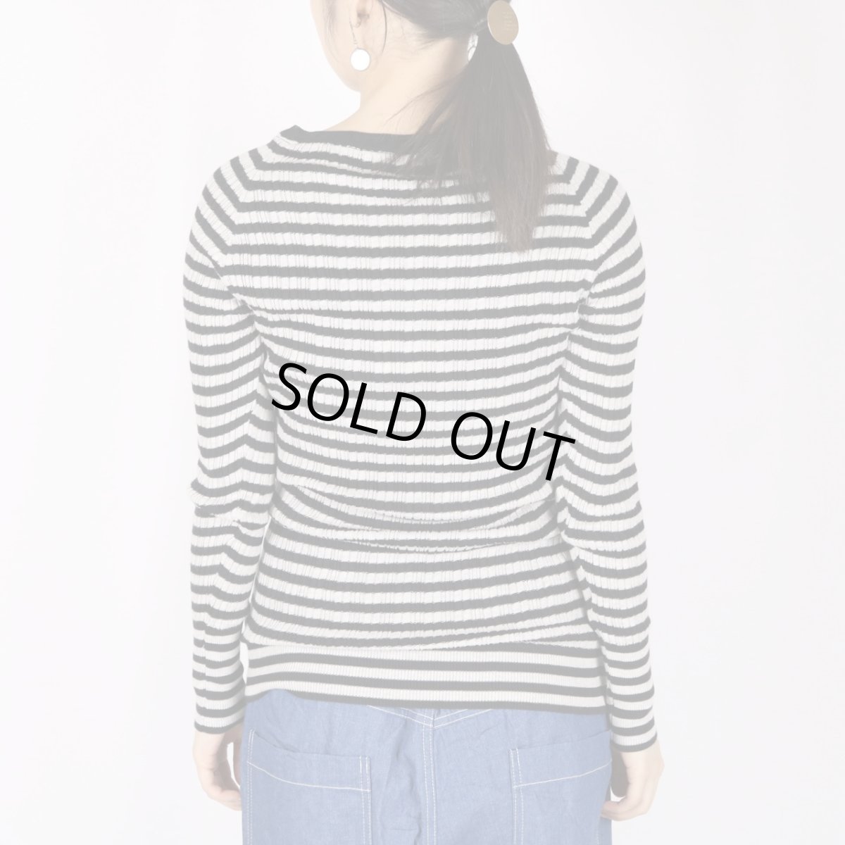 画像4: NARU　ランダムリブボーダークルーネックニット　2色 (4)