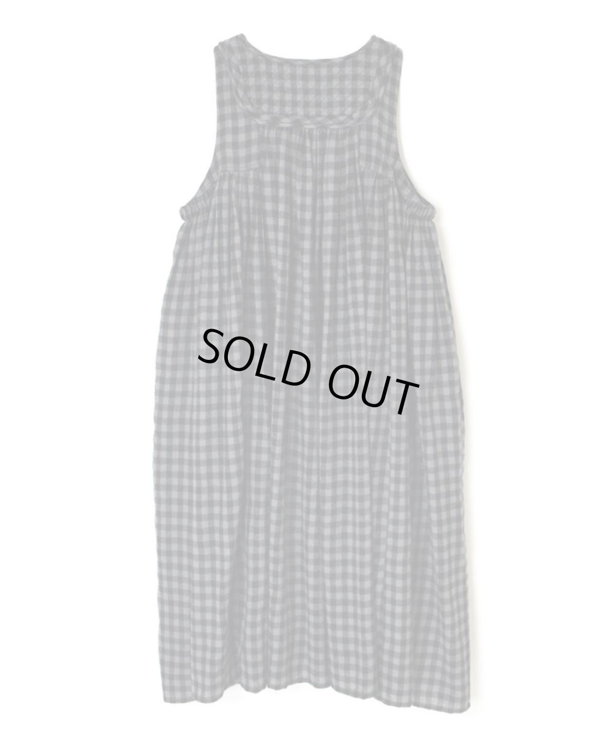 画像15: maison de soil　BOILED WOOL GINGHAM CHECK RAJASTHAN TUCK GATHERED NO/SL QUILTING DRESS (15)