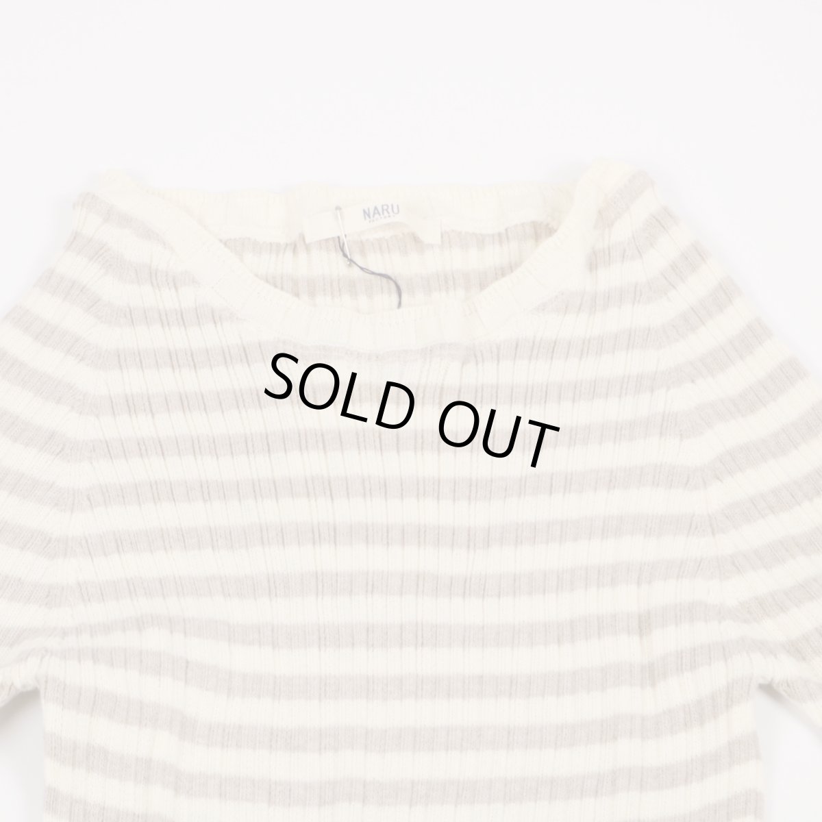 画像24: NARU　ランダムリブボーダークルーネックニット　2色 (24)