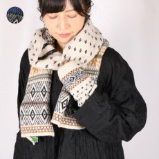 画像1: GLEN GORDON　LAMBSWOOL SNOW JACQUARD SCARF (1)