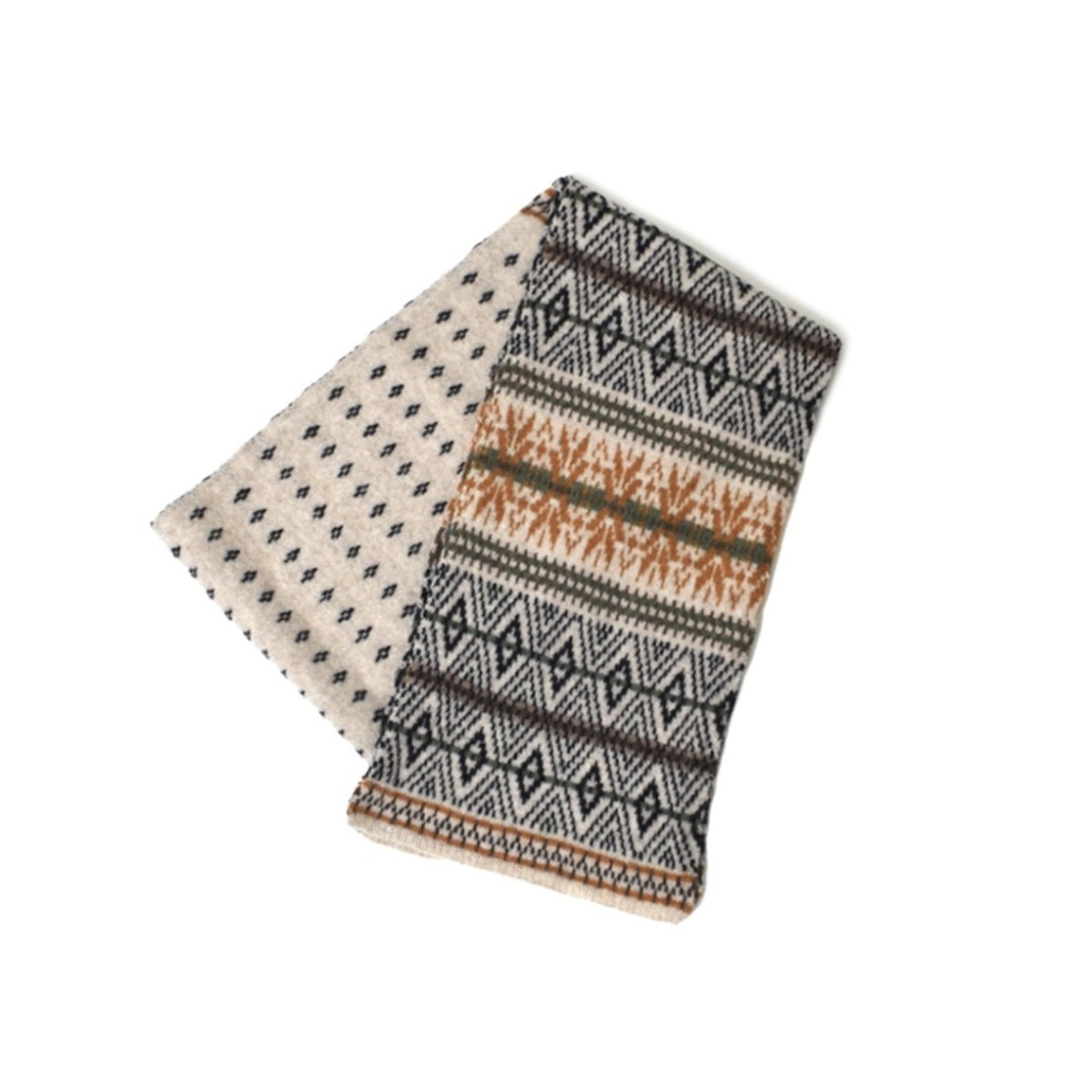 画像8: GLEN GORDON LAMBSWOOL SNOW JACQUARD SCARF (8)
