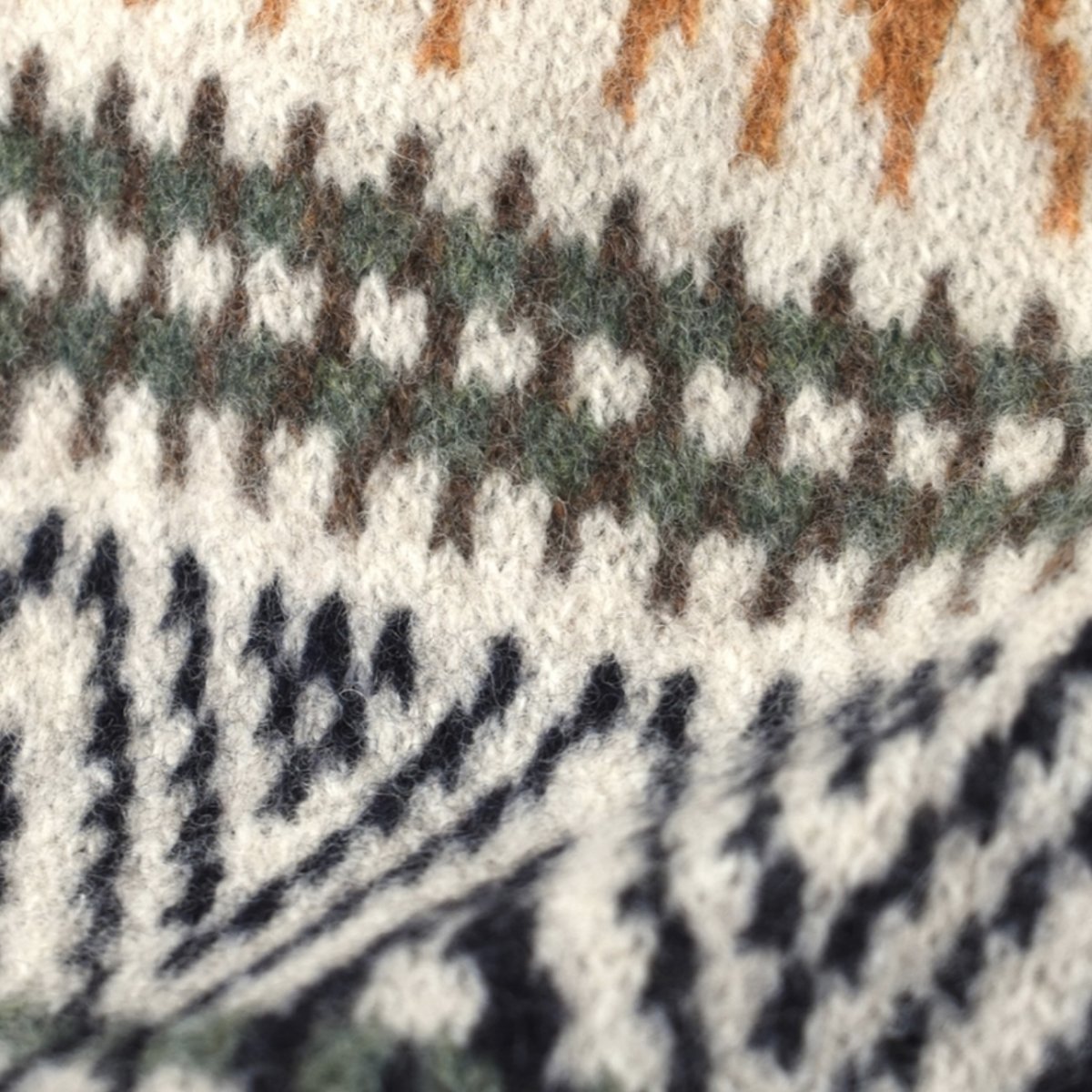 画像9: GLEN GORDON LAMBSWOOL SNOW JACQUARD SCARF (9)