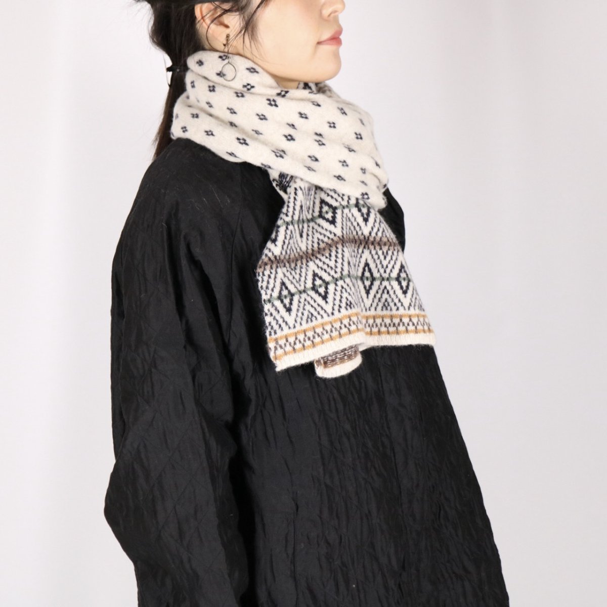 画像5: GLEN GORDON LAMBSWOOL SNOW JACQUARD SCARF (5)