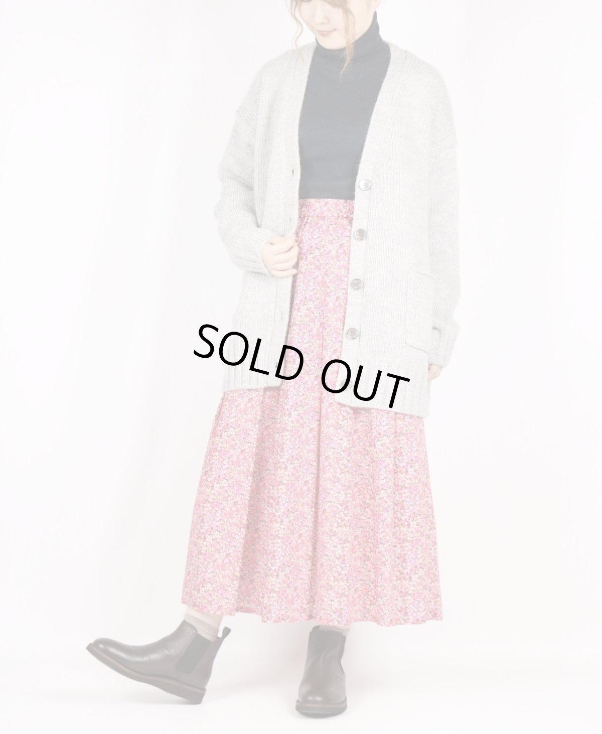 画像2: 30%OFF SALE！　Vent d’ouest　リバティ タナローン タックスカート　アリエッティ・バイオレット  (2)