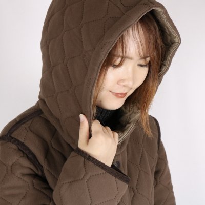 画像1: ARMEN PLAIN POLYESTER × FLEECE REVERSIBLE HIGH COLLAR HOODED COAT　2色