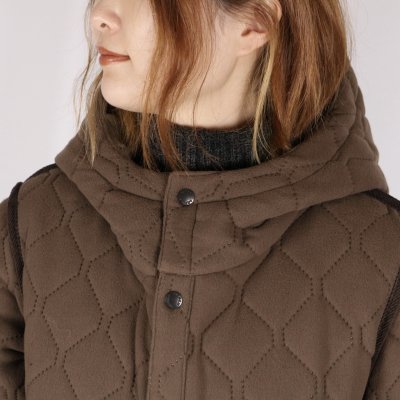 画像3: ARMEN PLAIN POLYESTER × FLEECE REVERSIBLE HIGH COLLAR HOODED COAT　2色